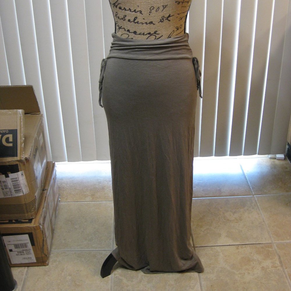 NWT Guess taupe gray long maxi skirt XS extra small
